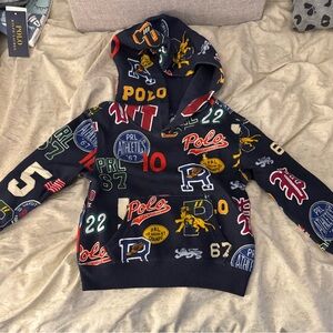 Ralph Lauren Kids' Navy Multicolor Graphic Hoodie